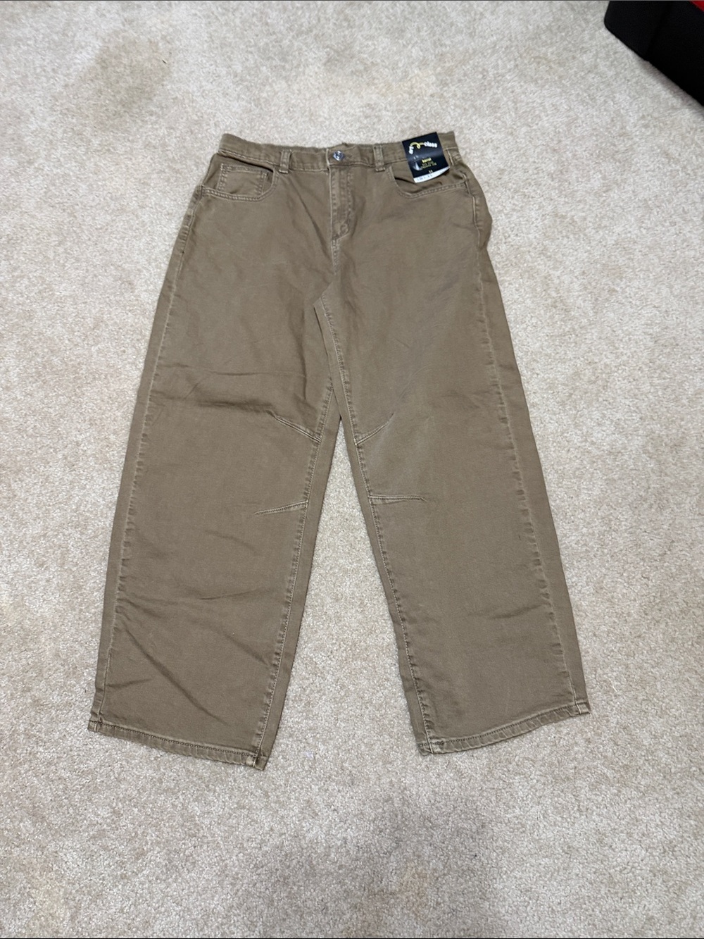 art class boys barrel mid rise tapered leg with adjustable waist Pants in Brown